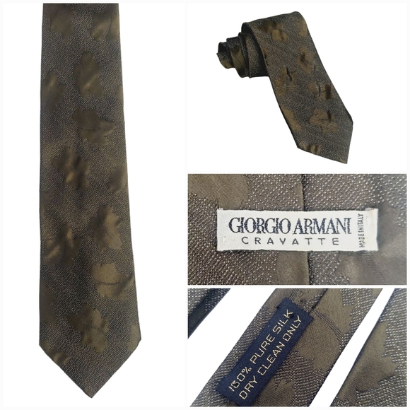 Vintage Authentic Giorgio Armani Men's Neck Tie Pure Silk - Picture 1 of 12